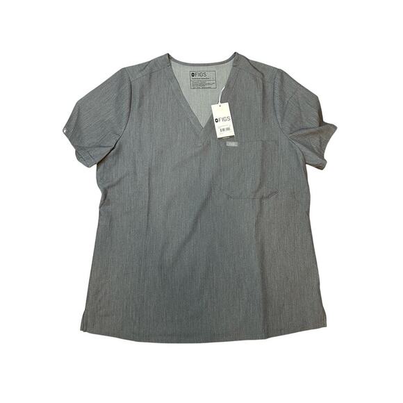 NWT Figs Catarina One-Pocket Scrub Top GRAPHITE Large - Picture 1 of 7